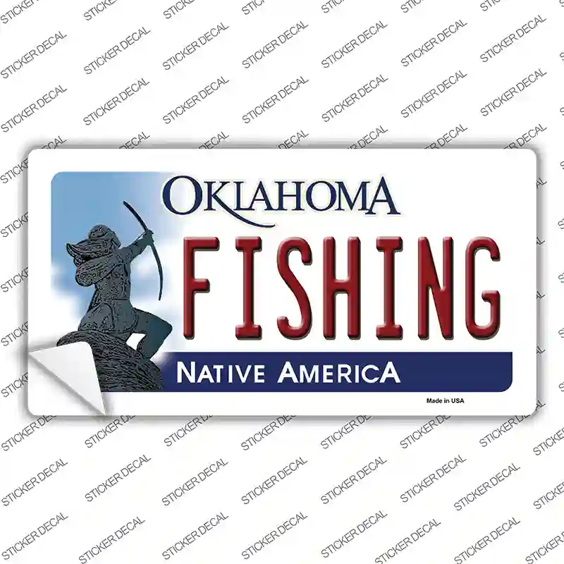 Fishing Oklahoma Novelty Sticker Decal Small