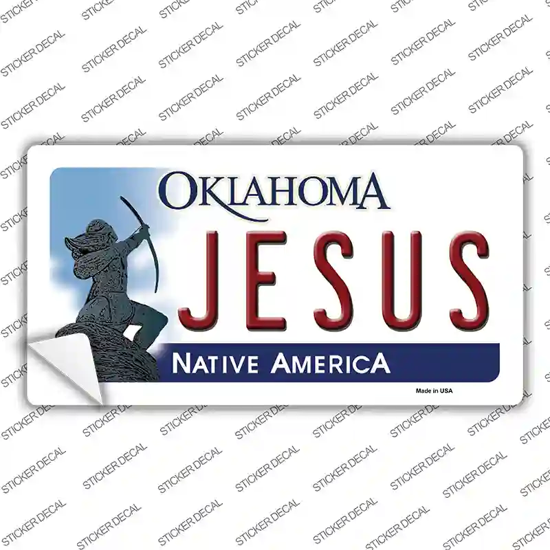Jesus Oklahoma Novelty Sticker Decal
