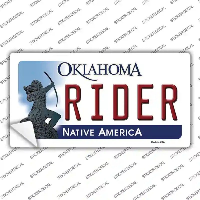 Rider Oklahoma Novelty Sticker Decal Small