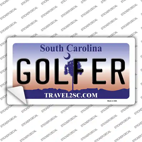 Golfer South Carolina Novelty Sticker Decal Small