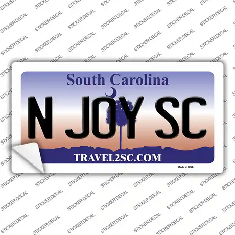 N Joy SC South Carolina Novelty Sticker Decal Small