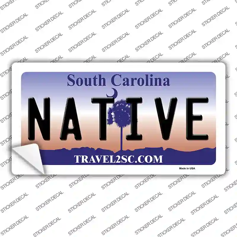 Native South Carolina Novelty Sticker Decal Small