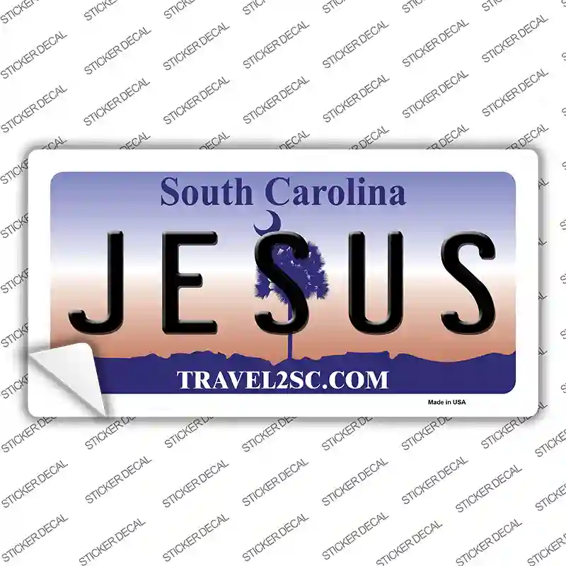 Jesus South Carolina Novelty Sticker Decal Small