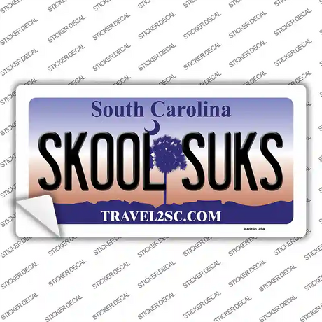 Skool Suks South Carolina Novelty Sticker Decal Small