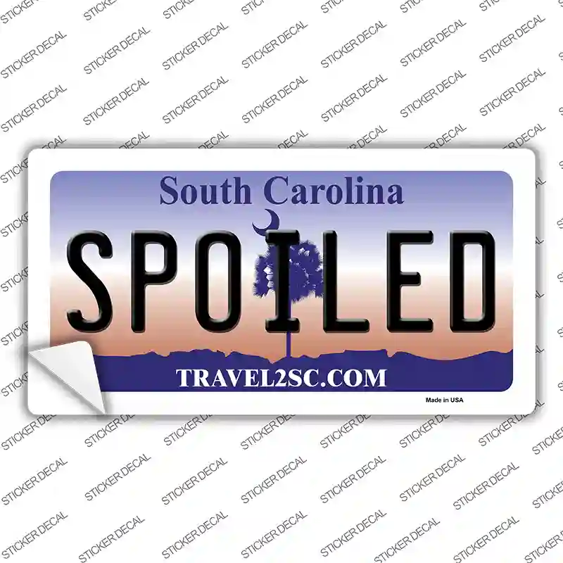 Spoiled South Carolina Novelty Sticker Decal Small