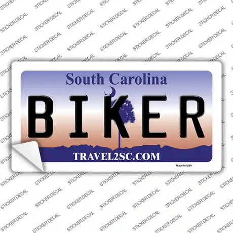 Biker South Carolina Novelty Sticker Decal Small