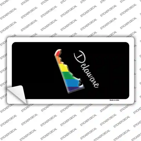 Delaware Rainbow Novelty Sticker Decal Small