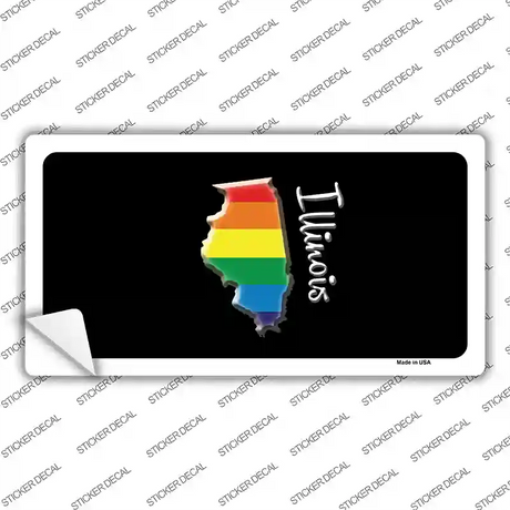 Illinois Rainbow Novelty Sticker Decal Small