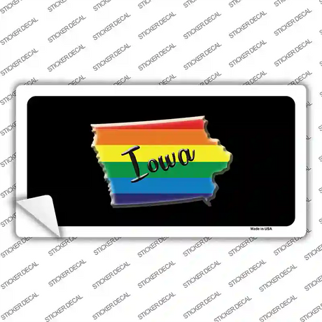 Iowa Rainbow Novelty Sticker Decal Small