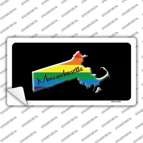 Massachusetts Rainbow Novelty Sticker Decal Small