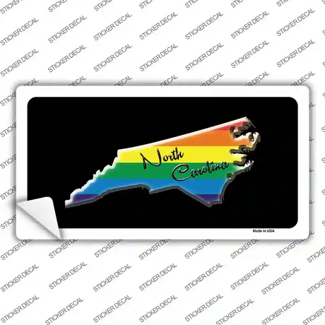 North Carolina Rainbow Novelty Sticker Decal Small