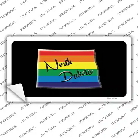 North Dakota Rainbow Novelty Sticker Decal Small