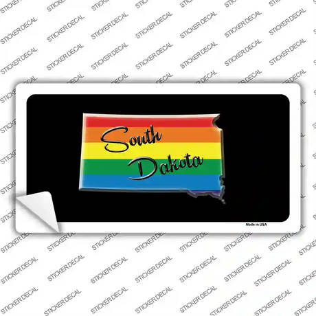 South Dakota Rainbow Novelty Sticker Decal Small