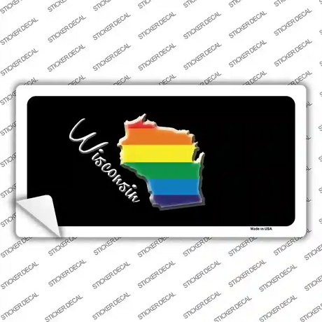 Wisconsin Rainbow Novelty Sticker Decal Small