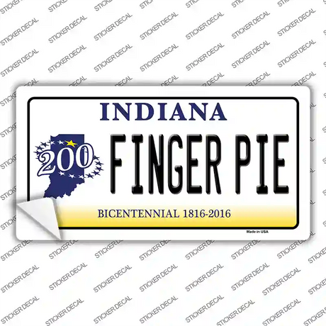 Finger Pie Indiana Novelty Sticker Decal Small