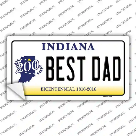 Best Dad Indiana Bacnkground Novelty Sticker Decal Small