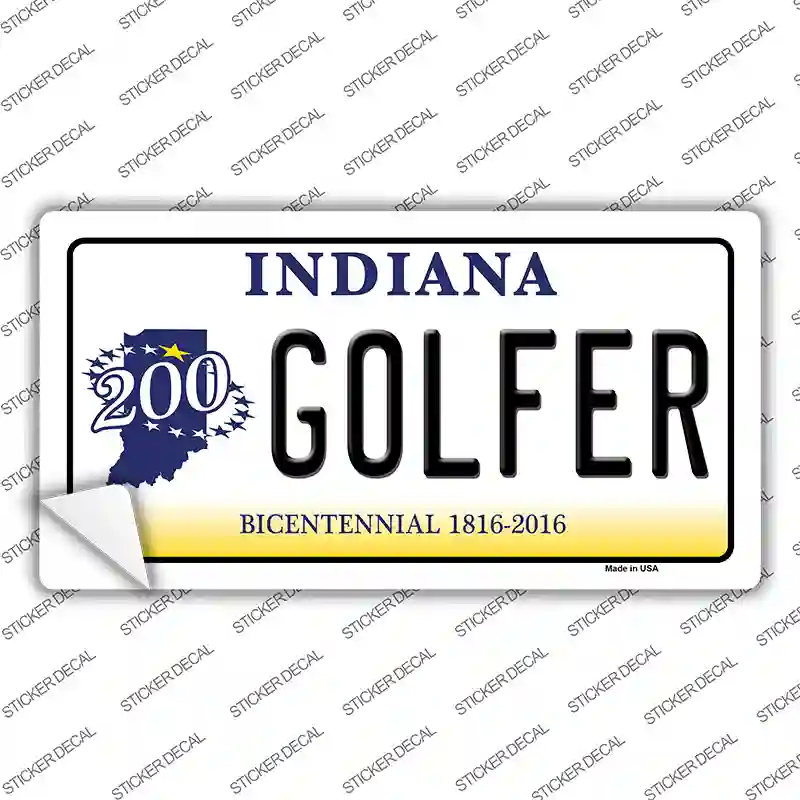 Golfer Indiana Novelty Sticker Decal Small