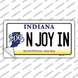 N Joy Indiana Novelty Sticker Decal Small