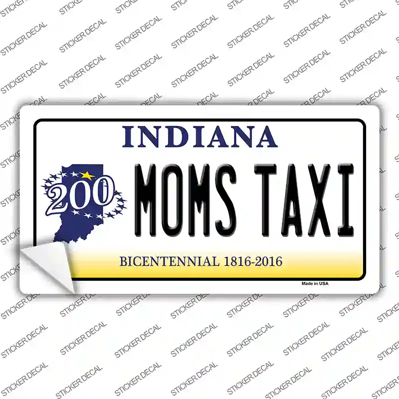 Moms Taxi Indiana Novelty Sticker Decal Small