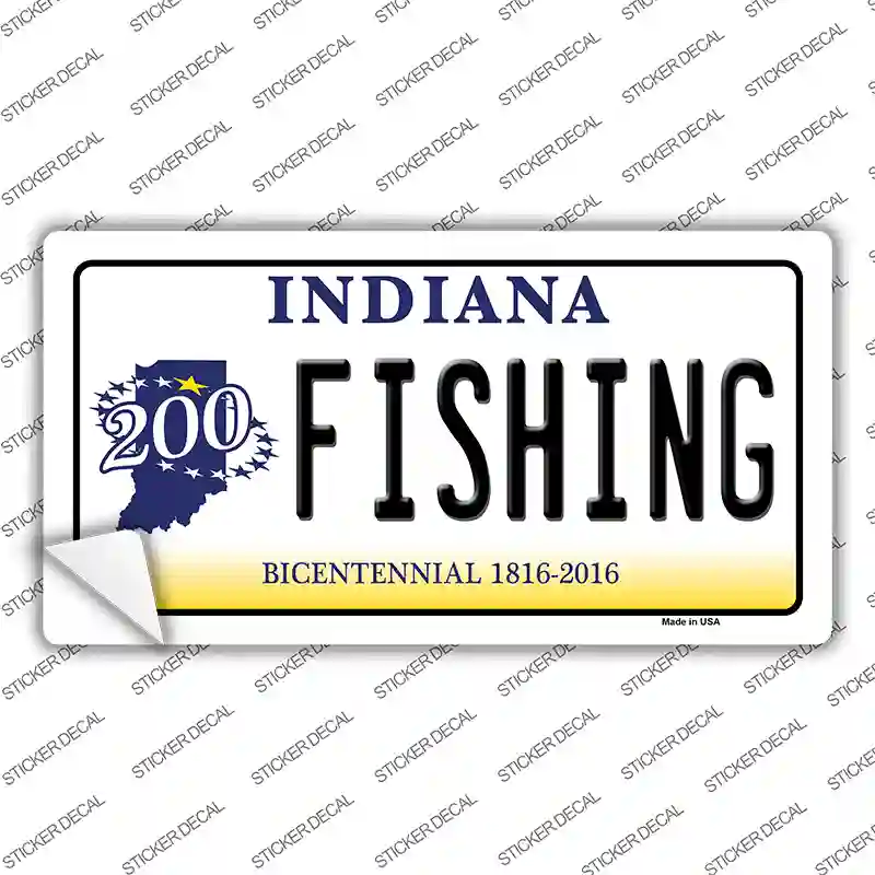 Fishing Indiana Novelty Sticker Decal Small