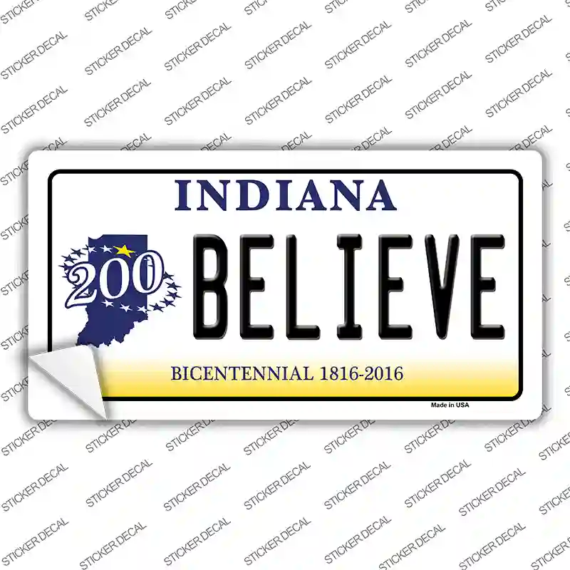 Believe Indiana Novelty Sticker Decal Small