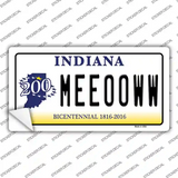 Meeooww Indiana Novelty Sticker Decal Small