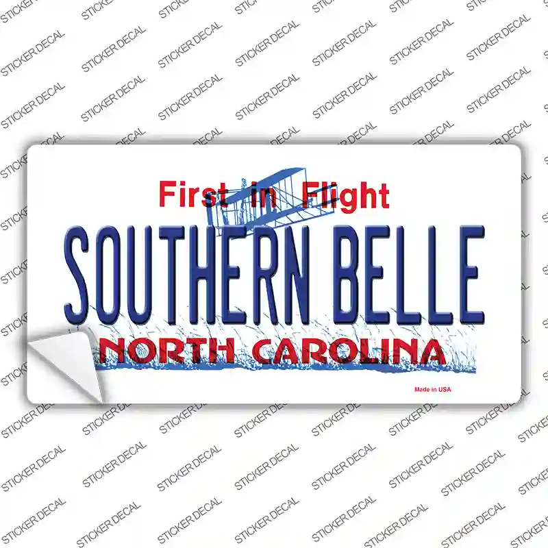 Southern Belle North Carolina Novelty Sticker Decal