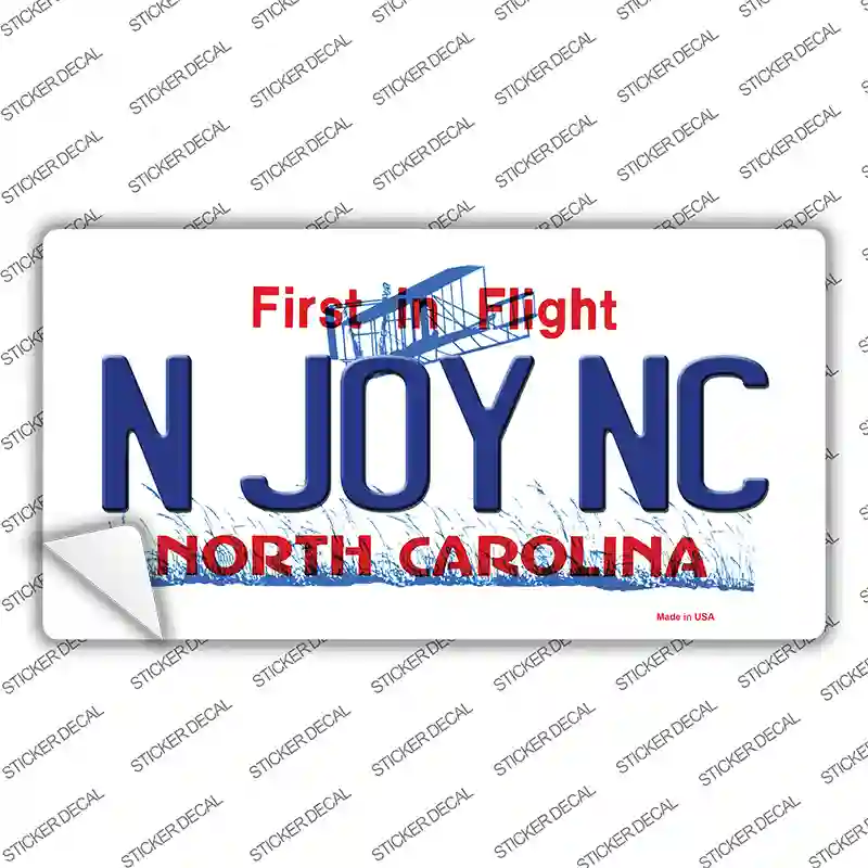 N Joy North Carolina Novelty Sticker Decal Small