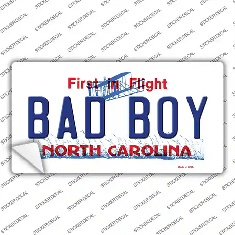 Bad Boy North Carolina Novelty Sticker Decal Small