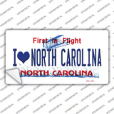 I Love North Carolina Novelty Sticker Decal Small