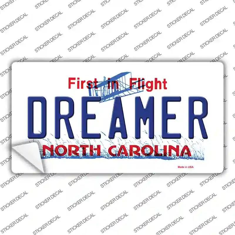 Dreamer North Carolina Novelty Sticker Decal