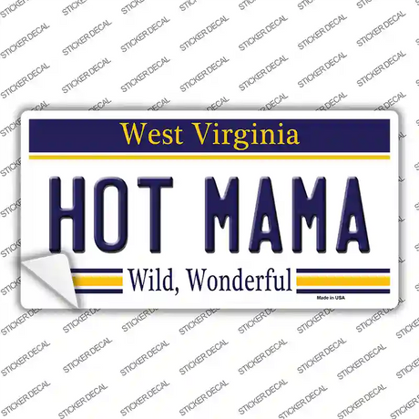 Hot Mama West Virginia Novelty Sticker Decal Small