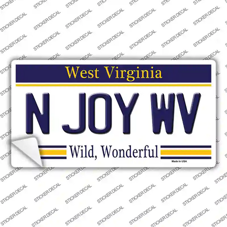 N Joy West Virginia Novelty Sticker Decal Small