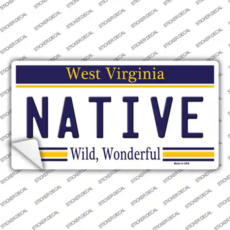 Native West Virginia Novelty Sticker Decal Small