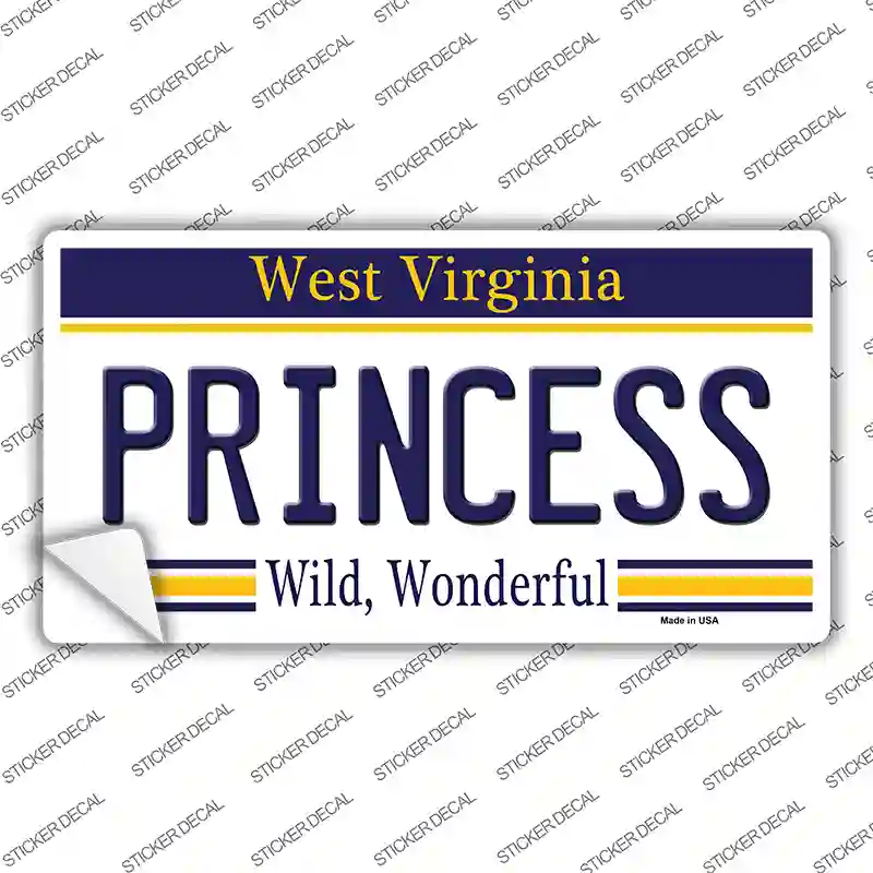 Princess West Virginia Novelty Sticker Decal Small