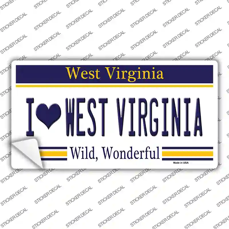 I Love West Virginia Novelty Sticker Decal Small