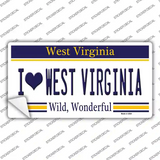 I Love West Virginia Novelty Sticker Decal Small