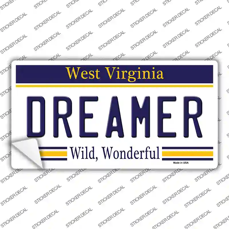 Dreamer West Virginia Novelty Sticker Decal Small