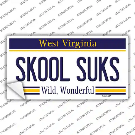 Skool Suks West Virginia Novelty Sticker Decal Small