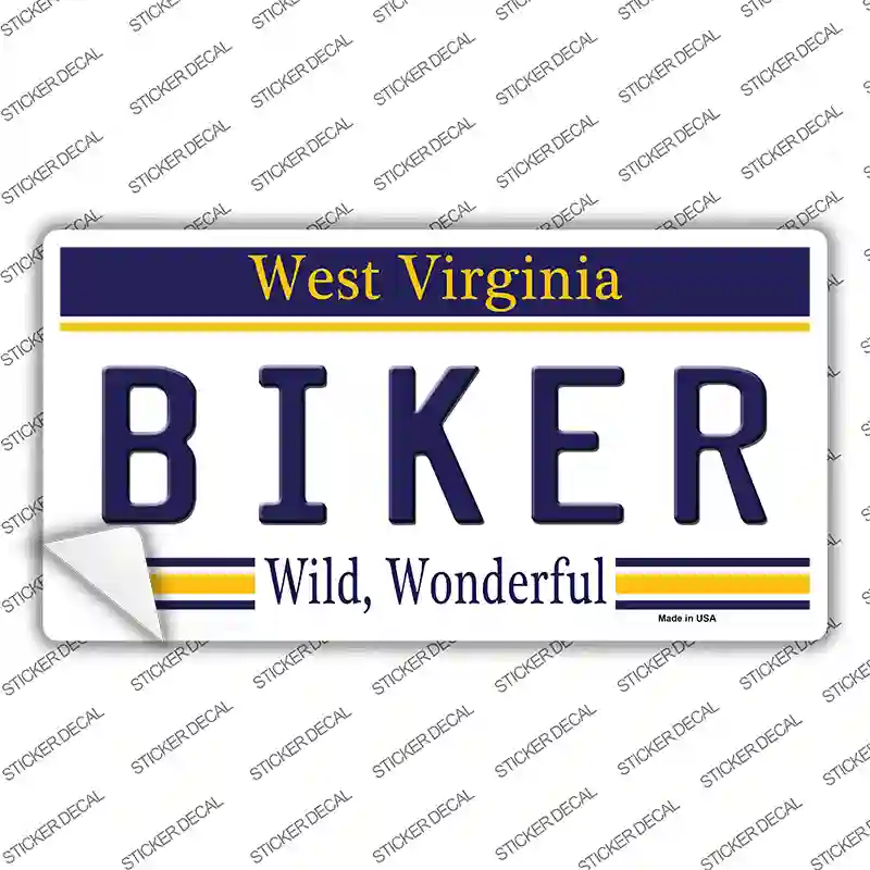 Biker West Virginia Novelty Sticker Decal Small