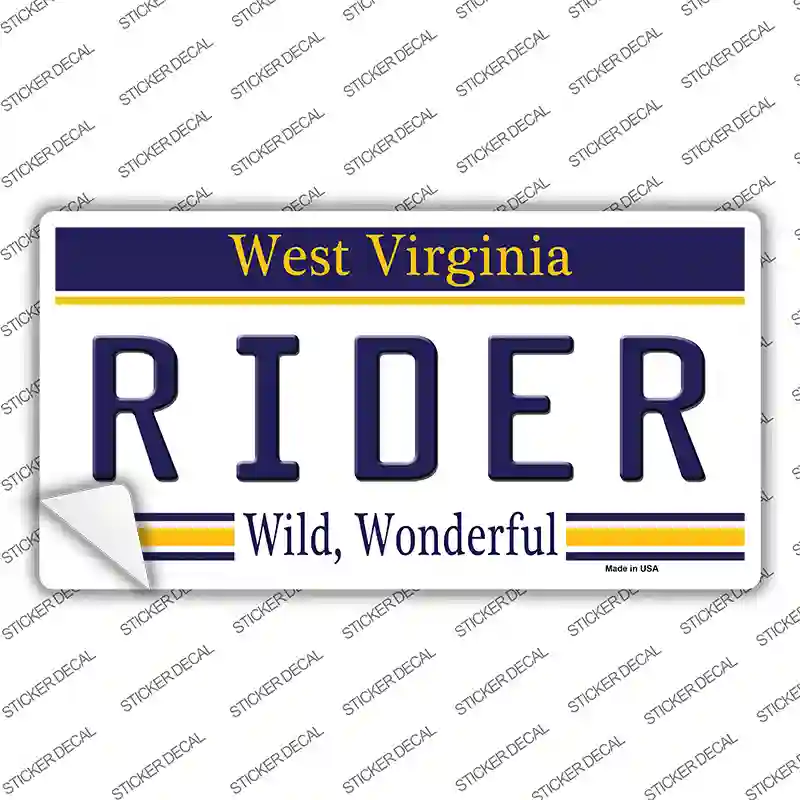 Rider West Virginia Novelty Sticker Decal Small