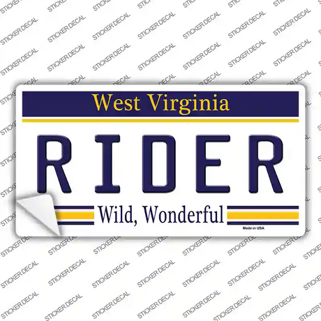 Rider West Virginia Novelty Sticker Decal Small