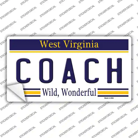 Coach West Virginia Novelty Sticker Decal Small