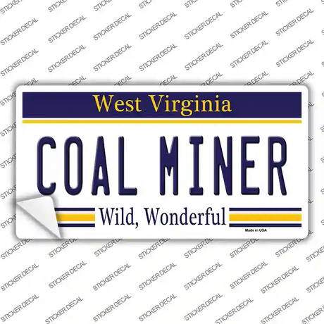 Coal Miner West Virginia Novelty Sticker Decal Small