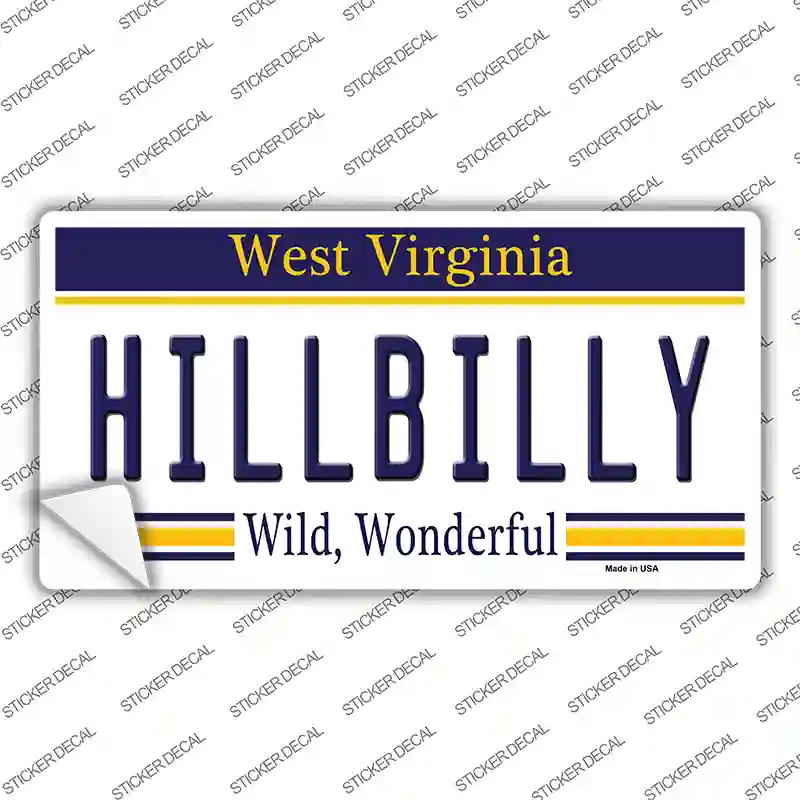 Hillbilly West Virginia Novelty Sticker Decal Small