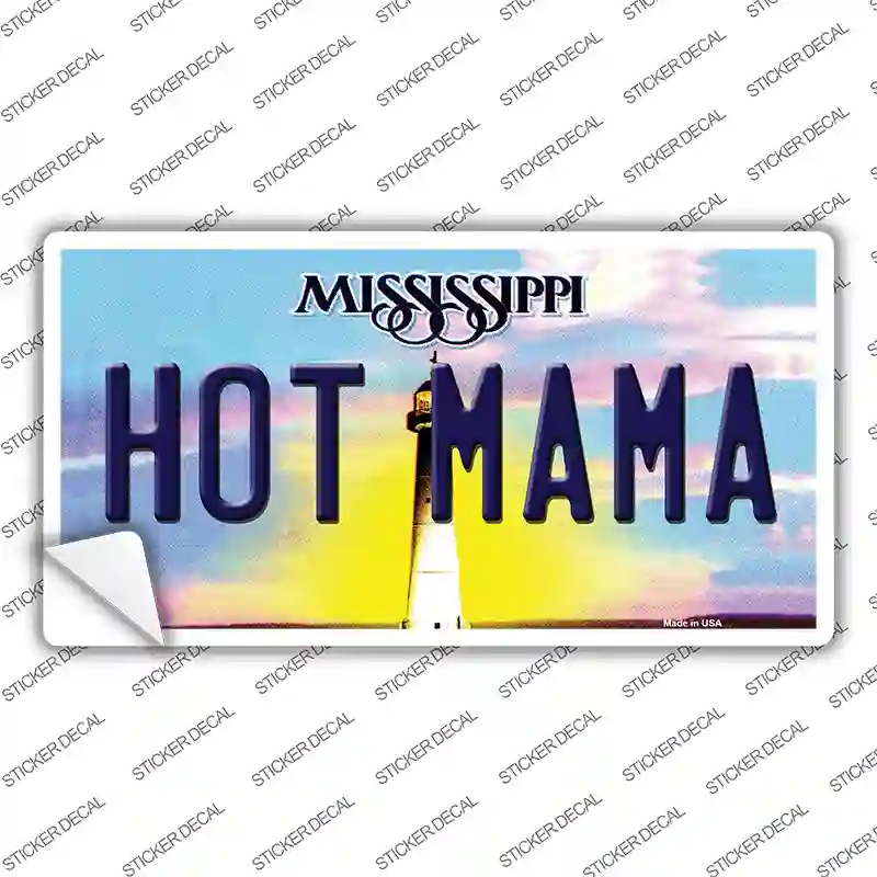 Hot Mama Mississippi Novelty Sticker Decal Small