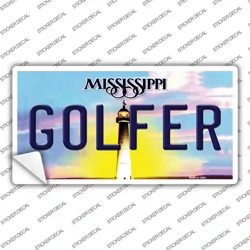 Golfer Mississippi Novelty Sticker Decal Small