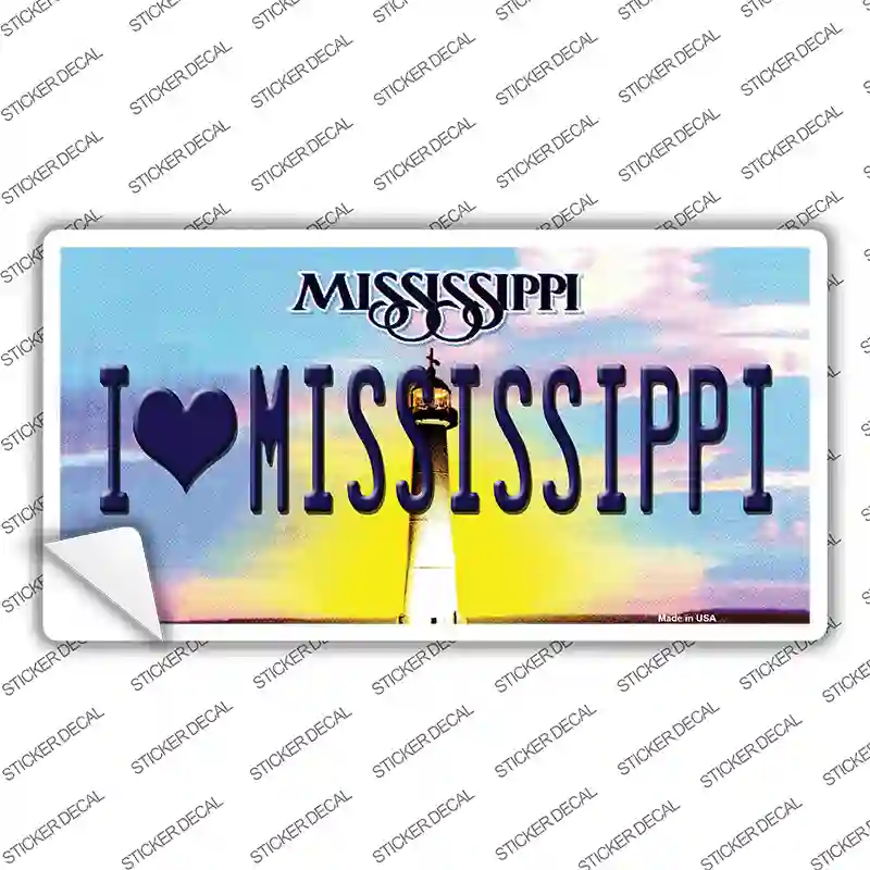 I Love Mississippi Novelty Sticker Decal Small