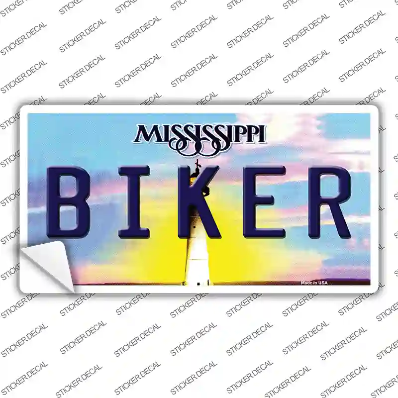 Biker Mississippi Novelty Sticker Decal Small