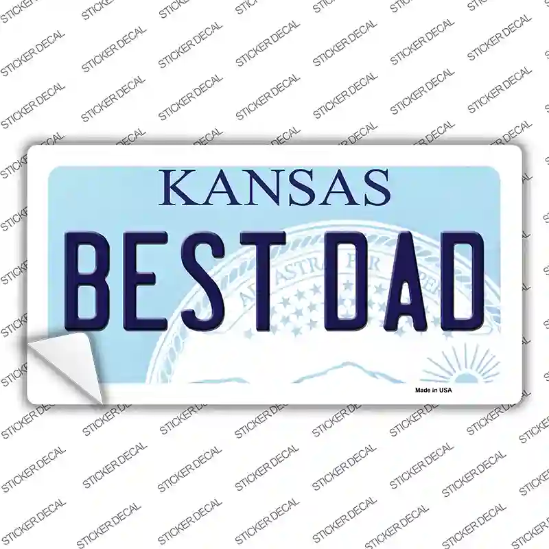 Best Dad Kansas Novelty Sticker Decal Small